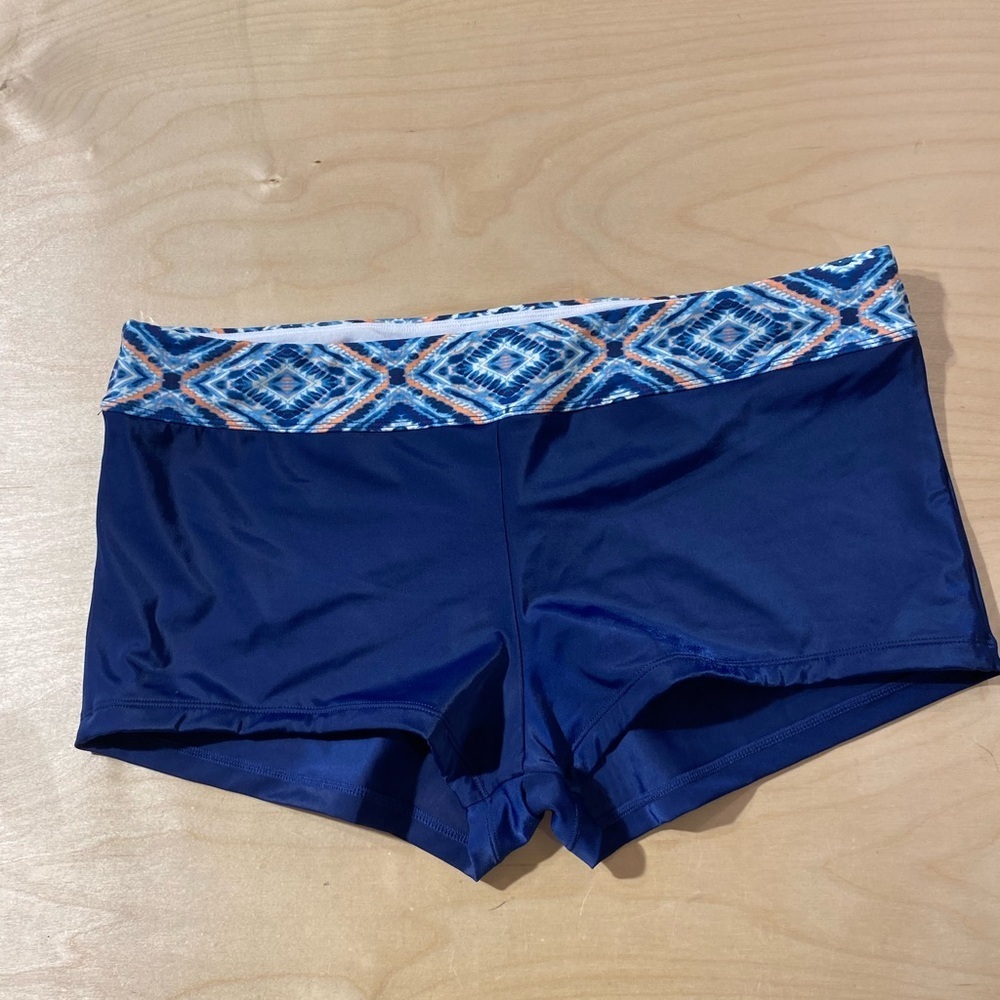 South Point Blue Swim Shorts with Patterned Waistband 14 (NE)